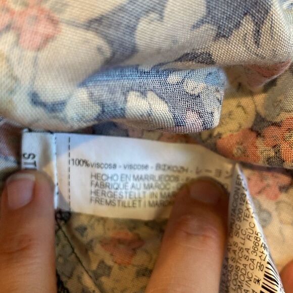 Zara retro floral Liberty high neck long sleeve skater dress small - Picture 6 of 8